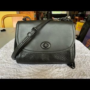 Coach all black mixed media Faye crossbody bag